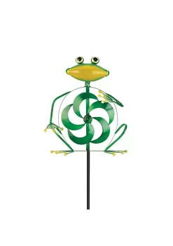 Summerfield Terrace Frog Wind Spinner Yard Stake
