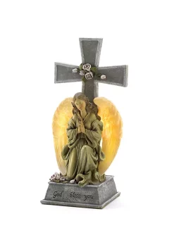 Summerfield Terrace Solar Lighted God Bless You Angel Cross -Bella-Vita || Summerfield Terrace Shop Belk 1009