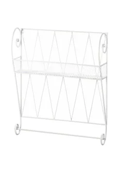 Summerfield Terrace Home Modern Decorative White Wire Wall Shelf -Bella-Vita || Summerfield Terrace Shop Belk 1022