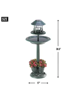 Summerfield Terrace Solar-Lighted Birdbath and Planter -Bella-Vita || Summerfield Terrace Shop Belk 1051