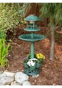 Summerfield Terrace Solar-Lighted Birdbath and Planter -Bella-Vita || Summerfield Terrace Shop Belk 1052