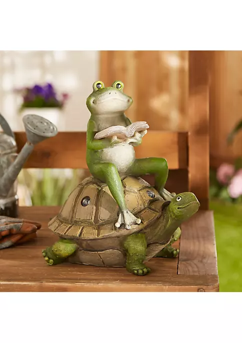 Summerfield Terrace Frog Reading on Turtle Solar Garden Light 4 Summerfield Terrace Frog Reading on Turtle Solar Garden Light - Image 2