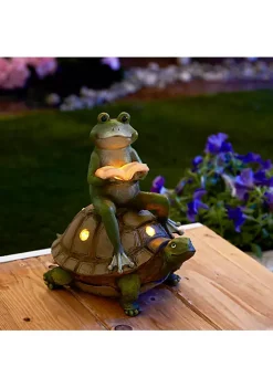 Summerfield Terrace Frog Reading on Turtle Solar Garden Light 9 Summerfield Terrace Frog Reading on Turtle Solar Garden Light -Bella-Vita || Summerfield Terrace Shop Belk 1066