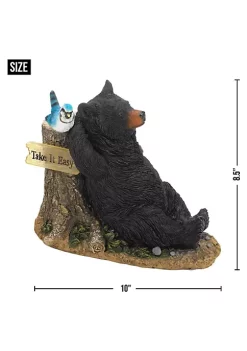 Summerfield Terrace Lounging Bear with Bluebird Solar Garden Light -Bella-Vita || Summerfield Terrace Shop Belk 1086