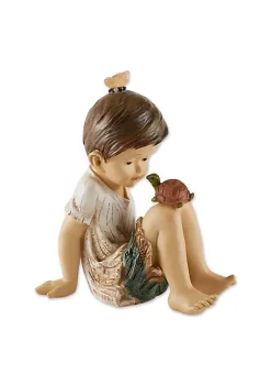 Summerfield Terrace Little Boy with Turtle Solar Garden Light -Bella-Vita || Summerfield Terrace Shop Belk 1091