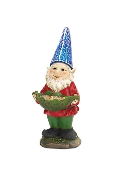 Summerfield Terrace Bird Feeder Solar Light-Up Gnome Bird Feeder