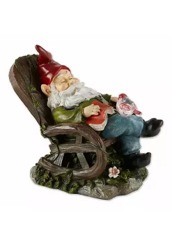 Summerfield Terrace Solar Red Bird Rocking Chair Gnome