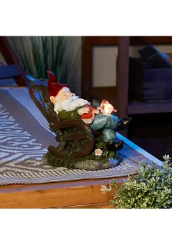 Summerfield Terrace Solar Red Bird Rocking Chair Gnome -Bella-Vita || Summerfield Terrace Shop Belk 1114