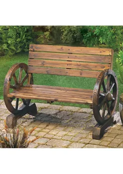 Summerfield Terrace Wagon Wheel Themed Garden Bench -Bella-Vita || Summerfield Terrace Shop Belk 1156