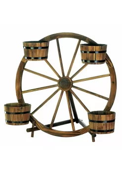 Summerfield Terrace Wagon Wheel Barrel Planter Display -Bella-Vita || Summerfield Terrace Shop Belk 1166