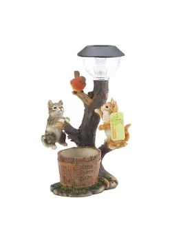 Summerfield Terrace Climbing Cats with Bird Solar Garden Light with Flower Pot -Bella-Vita || Summerfield Terrace Shop Belk 1222