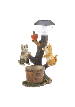 Summerfield Terrace Climbing Cats with Bird Solar Garden Light with Flower Pot -Bella-Vita || Summerfield Terrace Shop Belk 1223