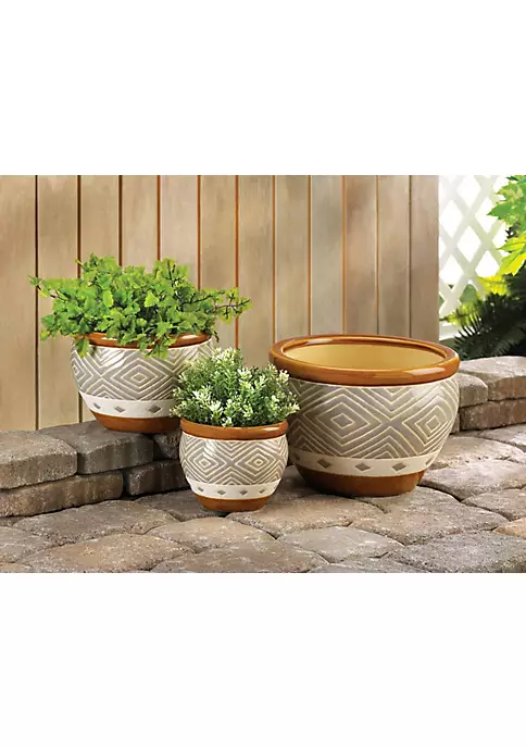 Summerfield Terrace Earth-Tone Trim Planter Trio 4 Summerfield Terrace Earth-Tone Trim Planter Trio - Image 2