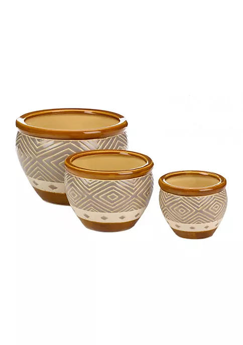 Summerfield Terrace Earth-Tone Trim Planter Trio 5 Summerfield Terrace Earth-Tone Trim Planter Trio - Image 3