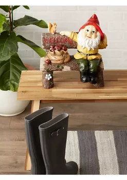 Summerfield Terrace Garden Gnome and Squirrel on Welcome Bench -Bella-Vita || Summerfield Terrace Shop Belk 1256