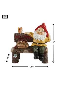 Summerfield Terrace Garden Gnome and Squirrel on Welcome Bench -Bella-Vita || Summerfield Terrace Shop Belk 1257