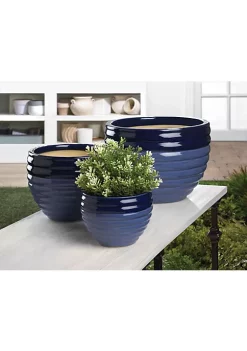 Summerfield Terrace Duo Blue Planters Trio -Bella-Vita || Summerfield Terrace Shop Belk 1270
