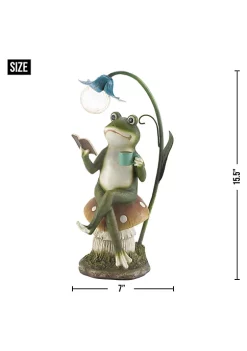 Summerfield Terrace Frog Reading on Mushroom Solar Garden Light -Bella-Vita || Summerfield Terrace Shop Belk 1277