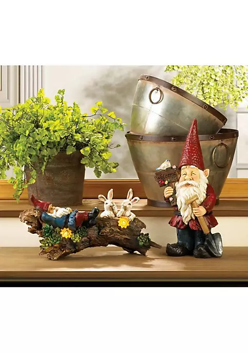 Summerfield Terrace Garden Gnome with Welcome Sign Light-Up Solar Garden Decor 5 Summerfield Terrace Garden Gnome with Welcome Sign Light-Up Solar Garden Decor - Image 3