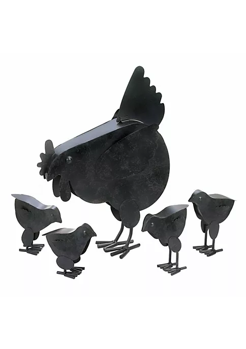 Summerfield Terrace Rusted Metal Hen Family Garden Art 7 Summerfield Terrace Rusted Metal Hen Family Garden Art - Image 5