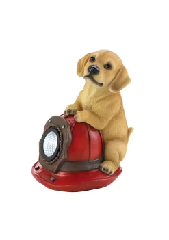 Summerfield Terrace Puppy and Fire Helmet Solar Garden Light -Bella-Vita || Summerfield Terrace Shop Belk 1344