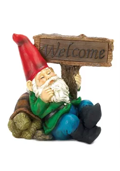 Summerfield Terrace Welcome Gnome Solar Statue -Bella-Vita || Summerfield Terrace Shop Belk 1354