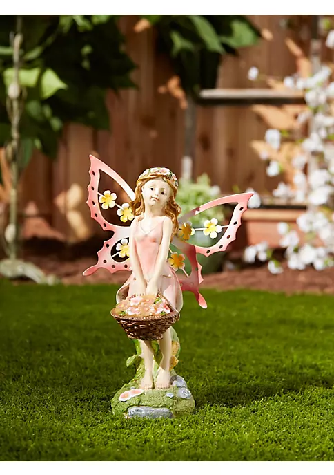 Summerfield Terrace Pink Fairy Solar Garden Statue 6 Summerfield Terrace Pink Fairy Solar Garden Statue - Image 4