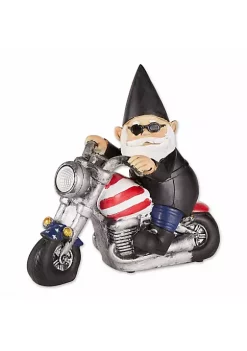 Summerfield Terrace Biker Gnome Solar Garden Statue