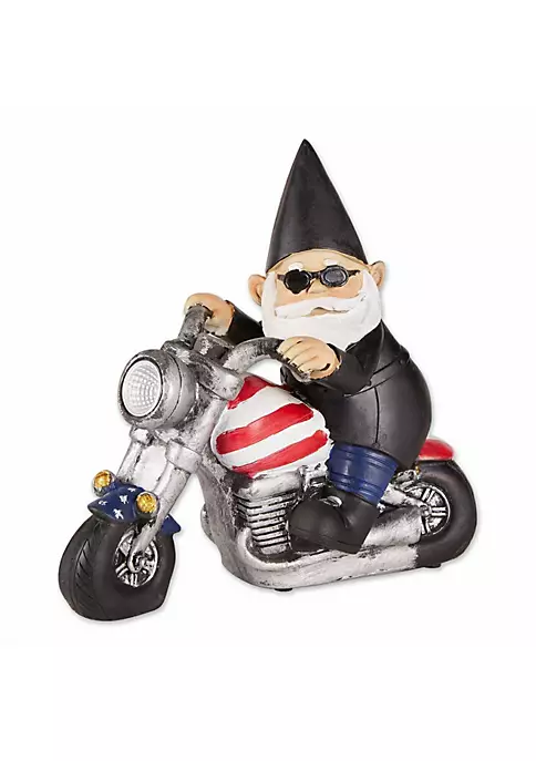 Summerfield Terrace Biker Gnome Solar Garden Statue 3 Summerfield Terrace Biker Gnome Solar Garden Statue