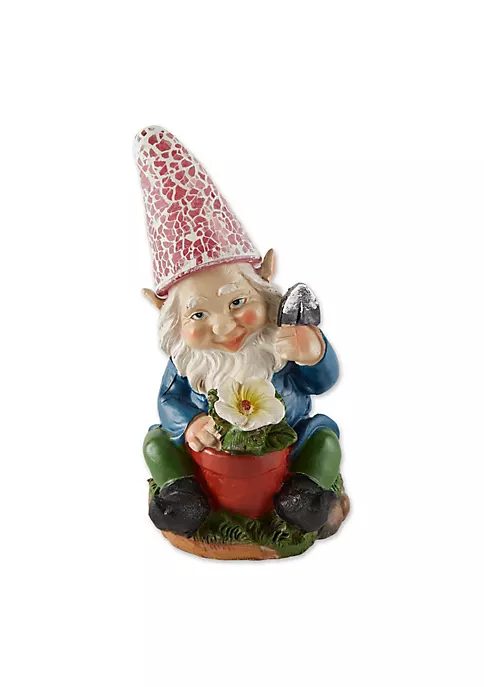 Summerfield Terrace Gardening Gnome with Flower Solar Garden Statue 4 Summerfield Terrace Gardening Gnome with Flower Solar Garden Statue - Image 2