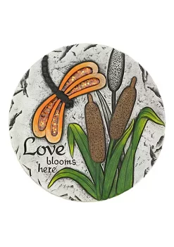 Summerfield Terrace Orange Dragonfly Love Blooms Here Cement Garden Stepping Stone -Bella-Vita || Summerfield Terrace Shop Belk 1524